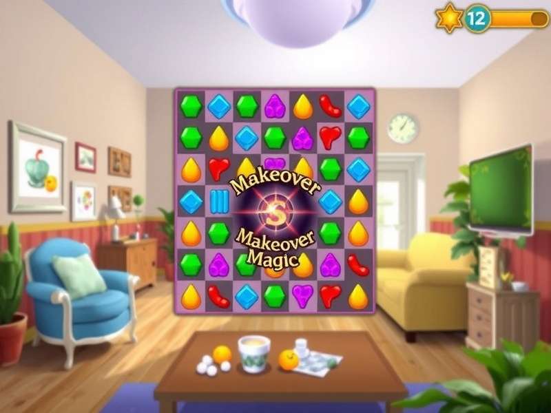 Home Makeover Magic match-3 puzzle gameplay